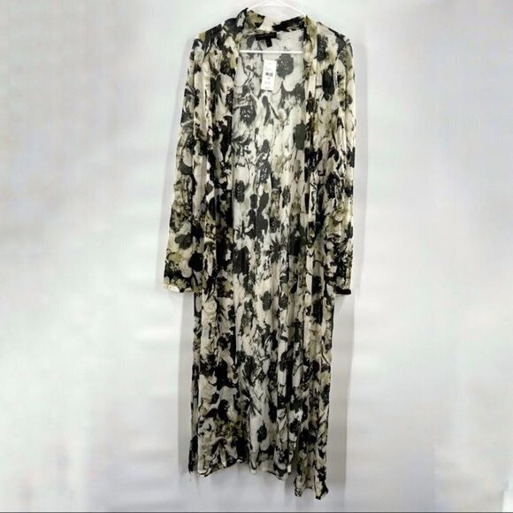 Lane Bryant long cardigan duster I8/20 grey black - Picture 1 of 11